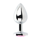 Toosh Silver Metal Butt Plug Large Pink Stone