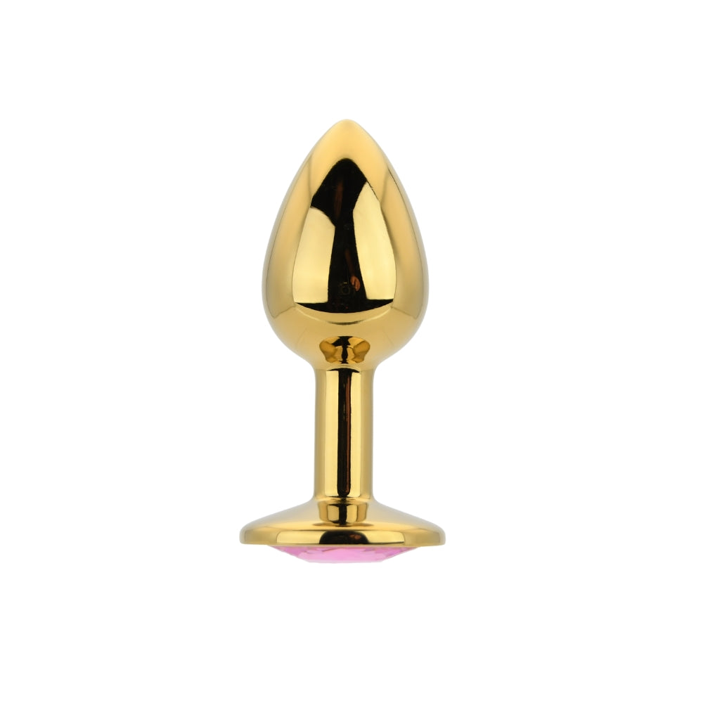 Toosh Gold Metal Butt Plug Small Pink Stone Secondary image
