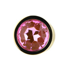 Toosh Gold Metal Butt Plug Medium Pink Stone