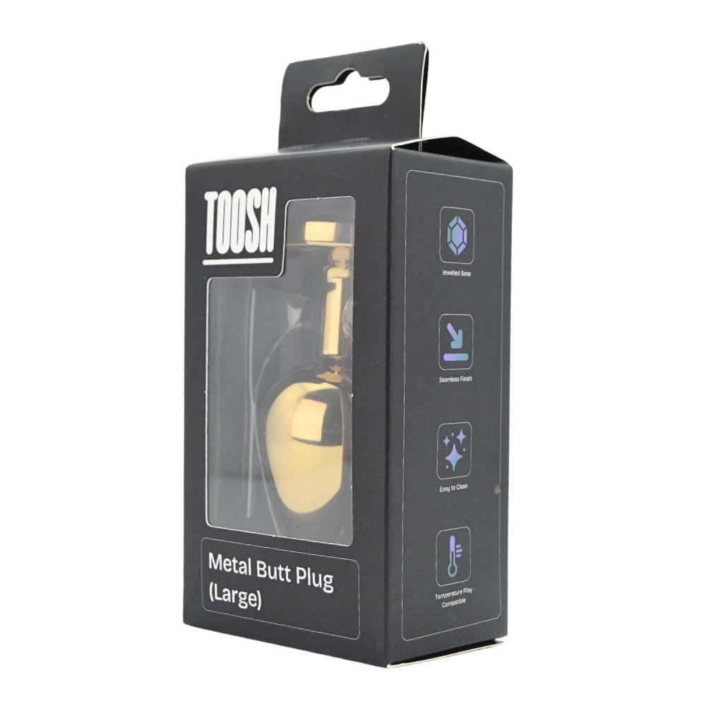 Toosh Gold Metal Butt Plug Large Pink Stone