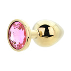 Toosh Gold Metal Butt Plug Large Pink Stone