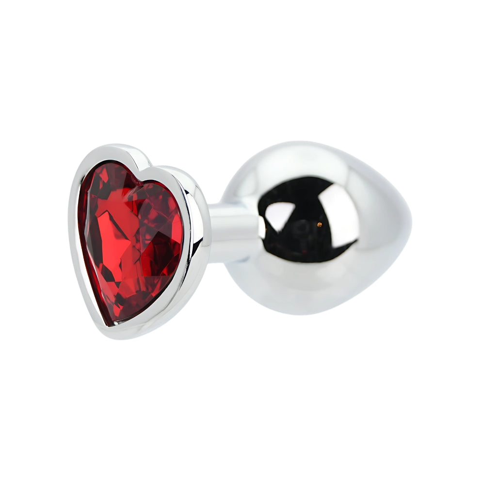 Toosh Heart Shaped Silver with Red Stone Medium Secondary image