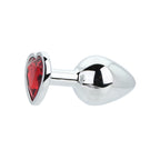 Toosh Heart Shaped Silver with Red Stone Medium