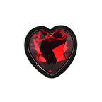 Toosh Heart Shaped Silver with Red Stone Medium