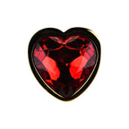 Toosh Heart Shaped Gold Butt Plug with Red Stone Small