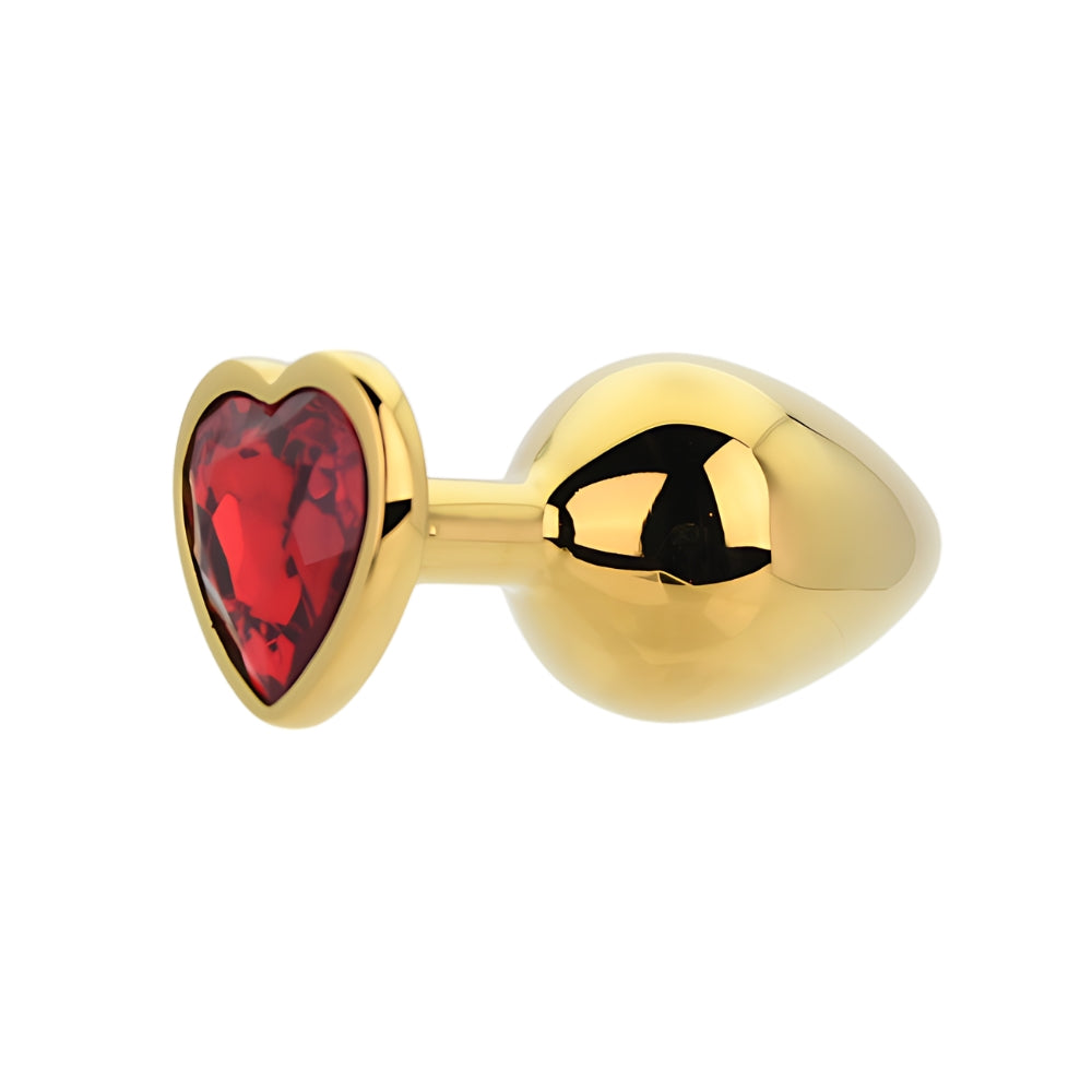 Toosh Heart Shaped Gold with Red Stone Medium Secondary image