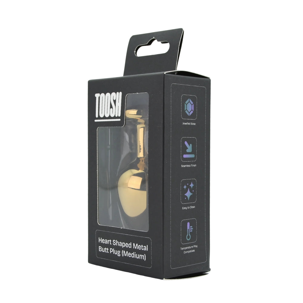 Toosh Heart Shaped Gold with Red Stone Medium