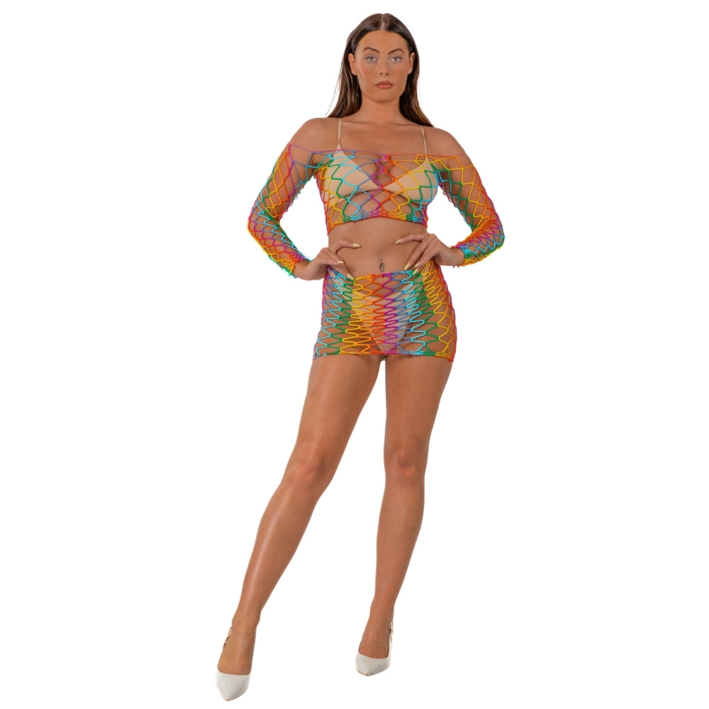 Lace by LJ Rainbow Crop Top and Skirt Set Secondary image