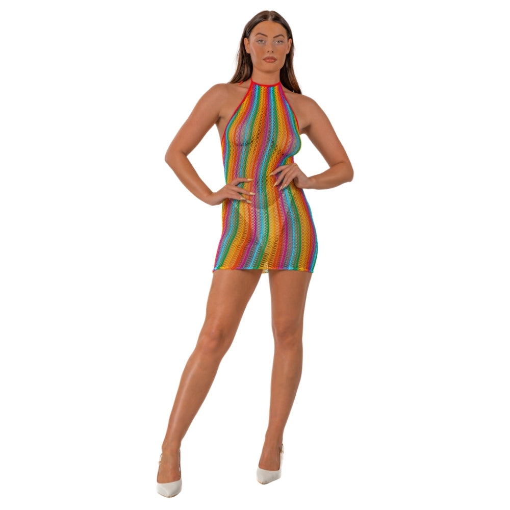 Lace by LJ Rainbow Halter Neck Dress Secondary image