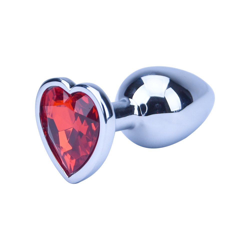 Precious Metals Heart Shaped Butt Plug-Silver Main image