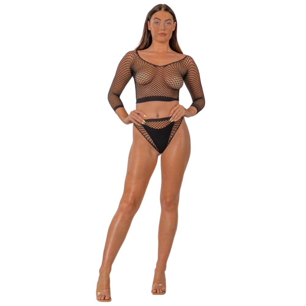 Lace by LJ Fence Net Crop Top and Bottoms Secondary image