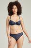 The Sheer Deco High Leg Brief Navy – image 1