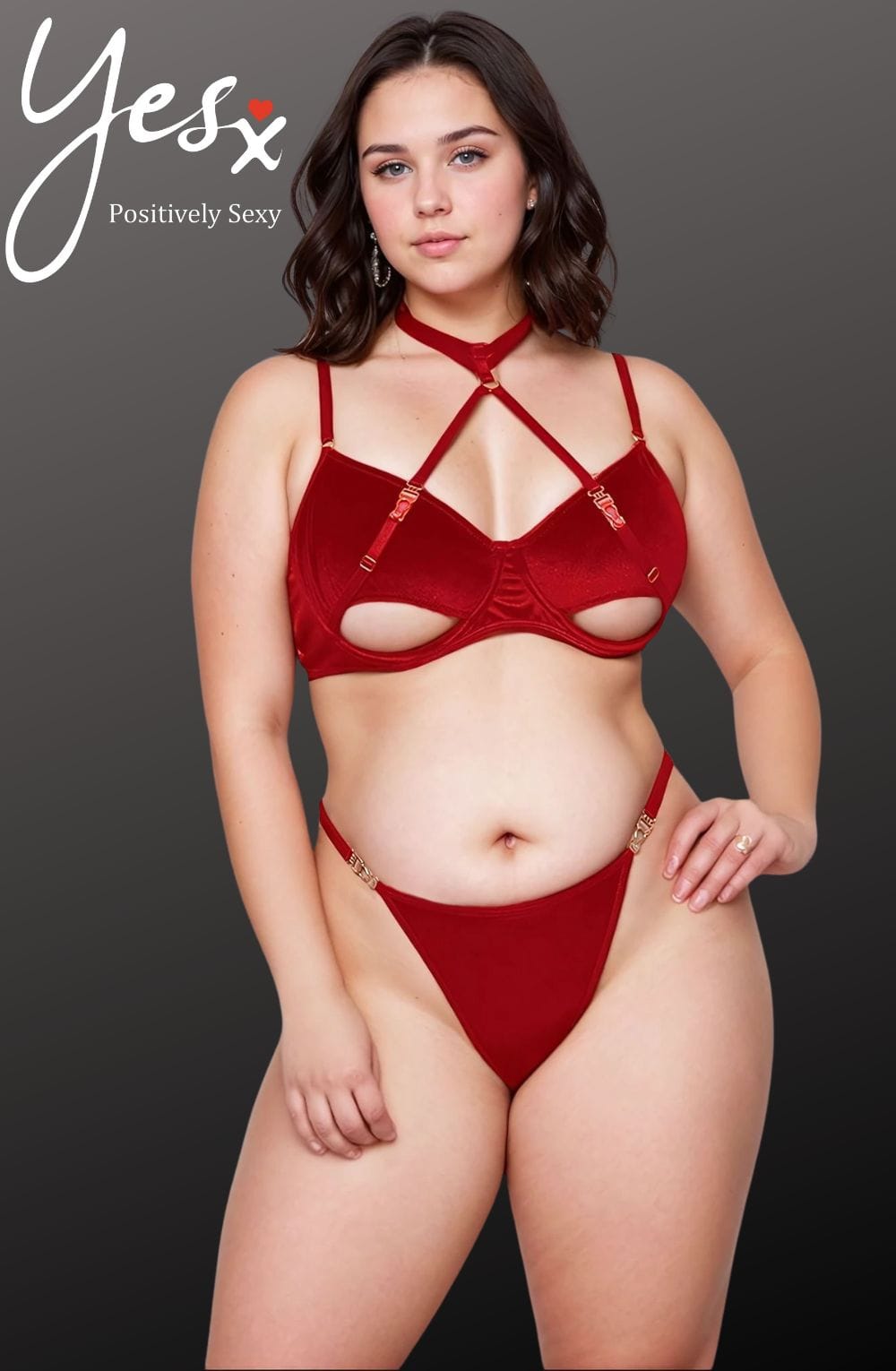 YesX YX872Q Hollow Cut Halter Bra Set Up To 2XL – image 14