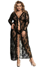YesX Long Lace Dressing Gown – Black – image 5