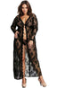 YesX Long Lace Dressing Gown – Black – image 1