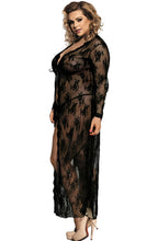 YesX Long Lace Dressing Gown – Black – image 6