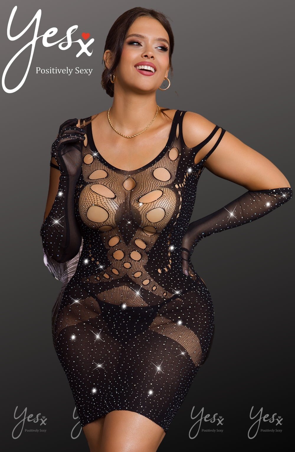 YesX YX853Q Sparkly Black Dress – image 9