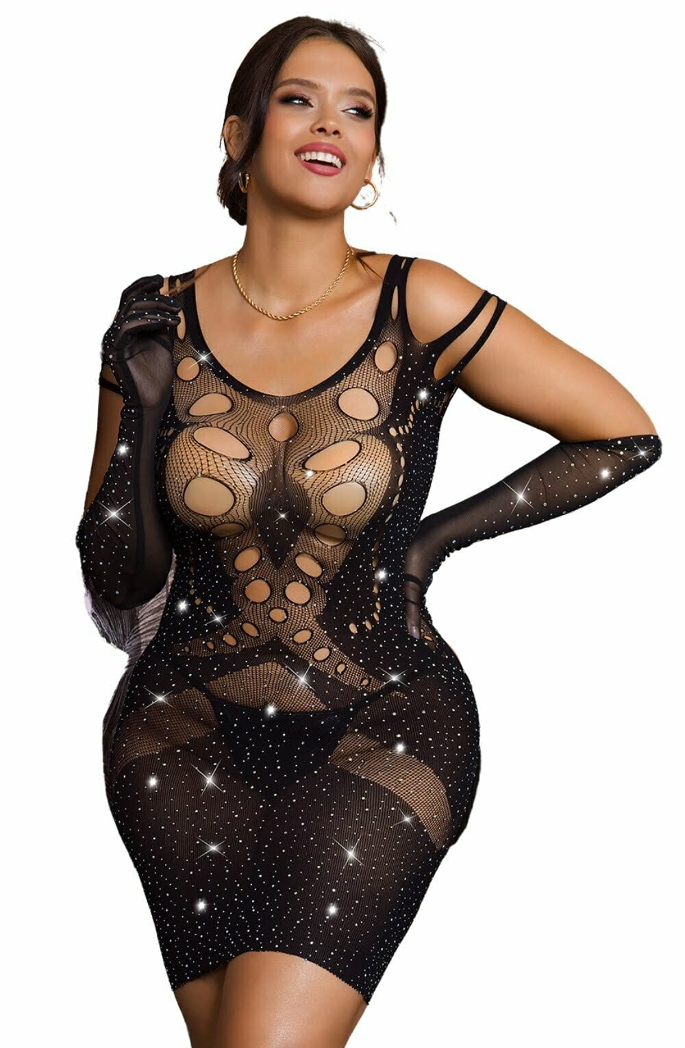 YesX YX853Q Sparkly Black Dress – image 6
