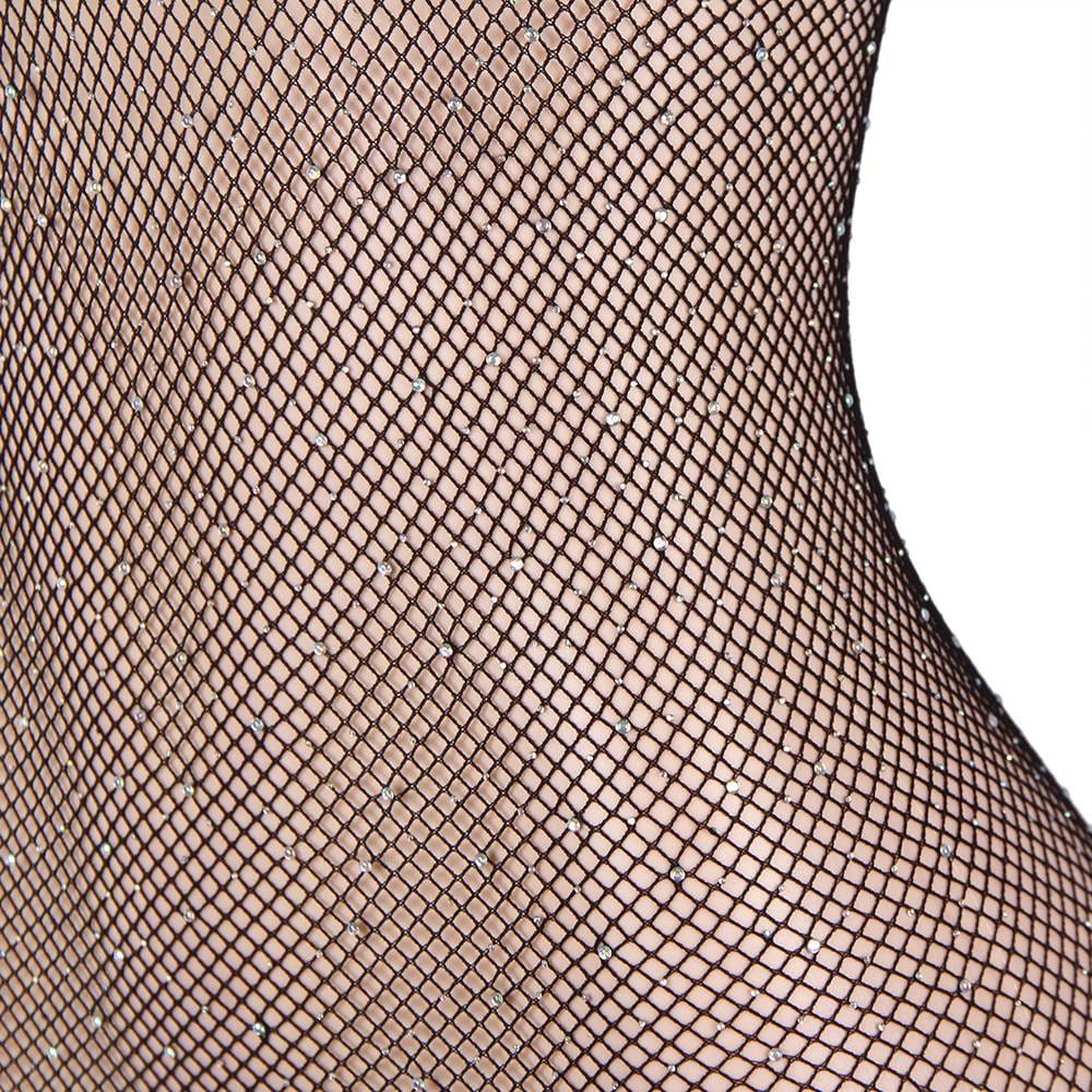 YesX YX864 Sparkly Crotchless Bodystocking – Black – image 6