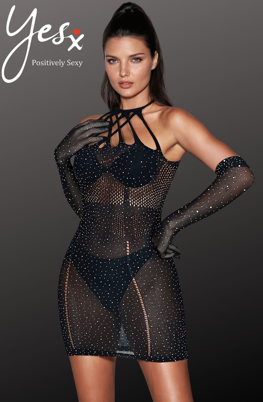 YesX YX865 Sparkle Rhinestone Fishnet – image 5