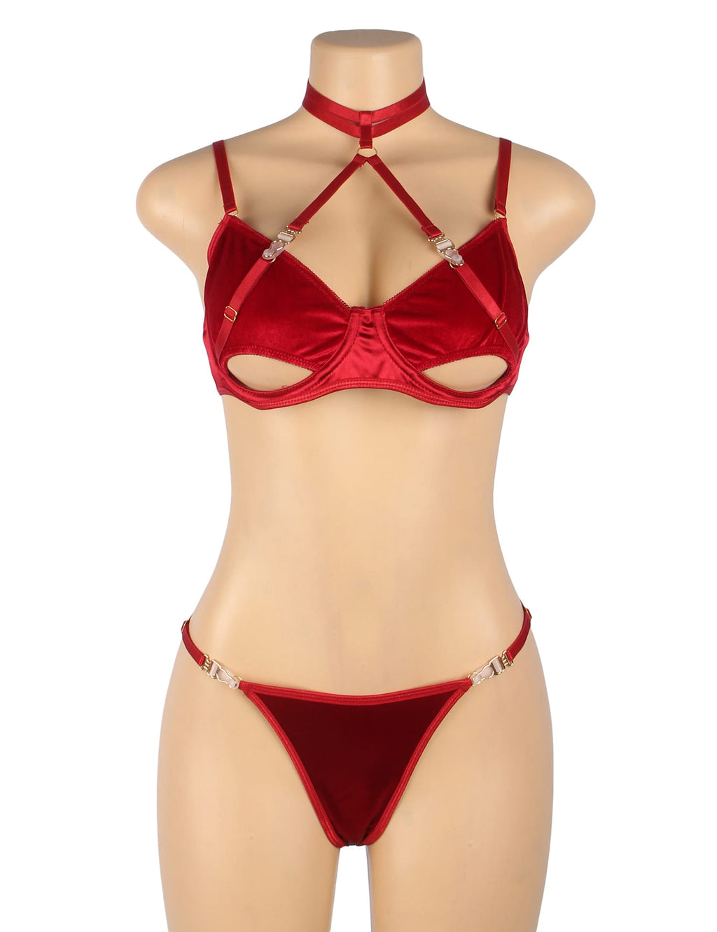 YesX YX872 Hollow Cut Halter Bra Set – image 10