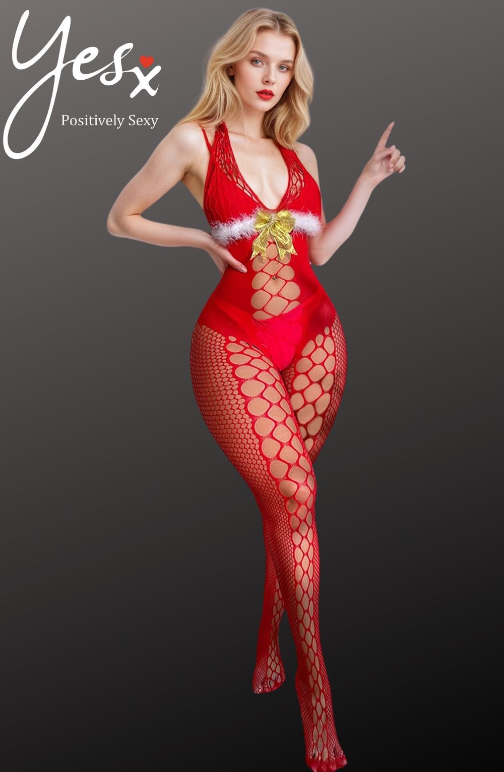 YesX YX876 Christmas Fluffy Bodystocking – image 5
