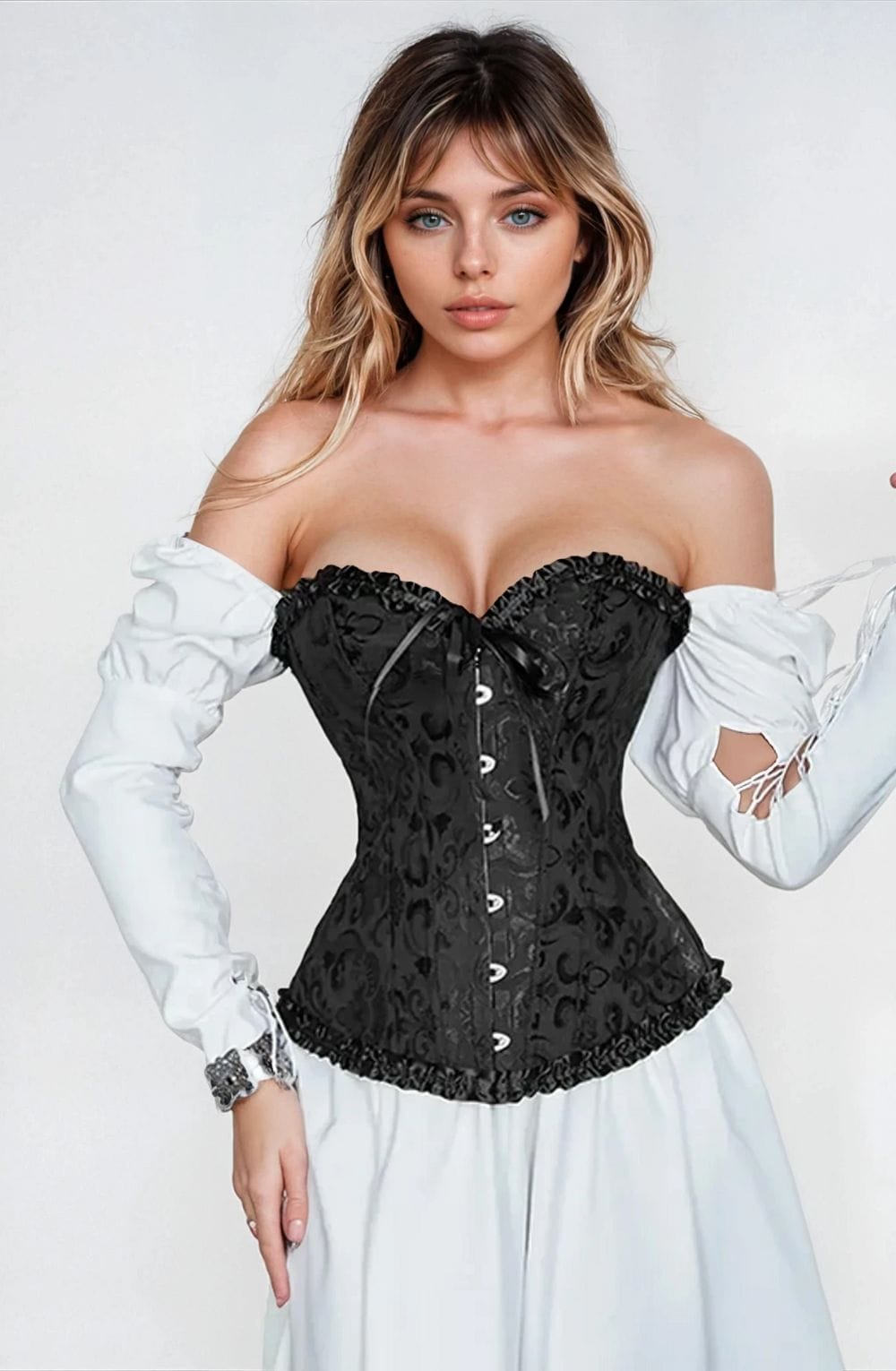 YesX YX886 Stunning Black Borcade Corset Up to 5XL – image 10