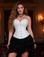 YesX YX887 Elegant White Brocade Corset up to 2XL – image 23