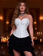 YesX YX887 Elegant White Brocade Corset up to 2XL – image 22