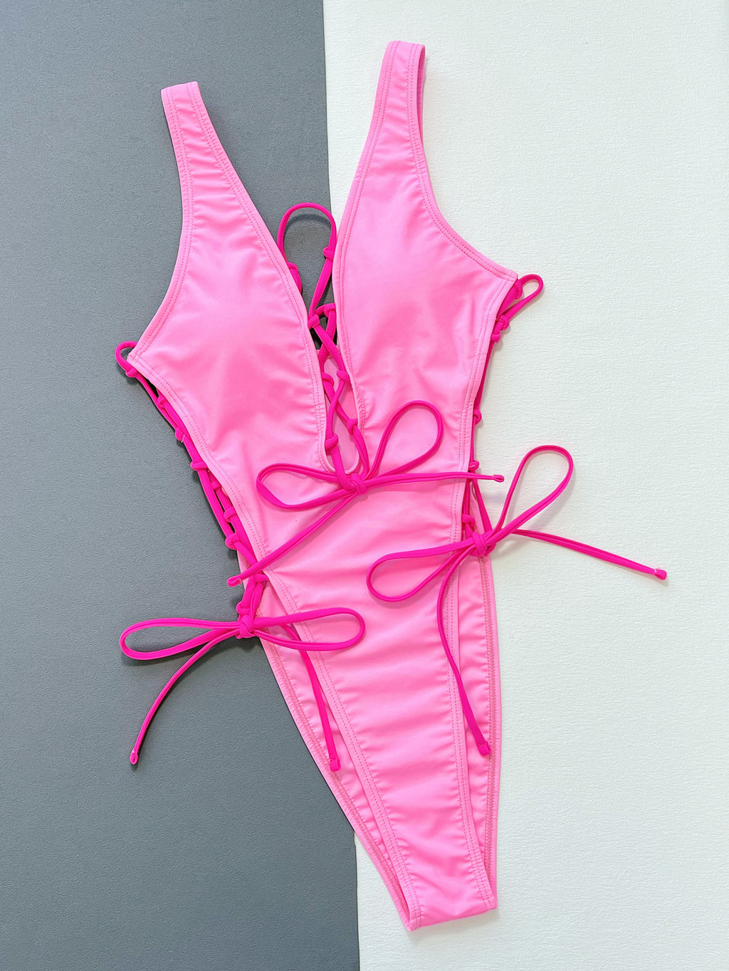 House of Lucifer - Neon Pink Goddess Swimsuit UK