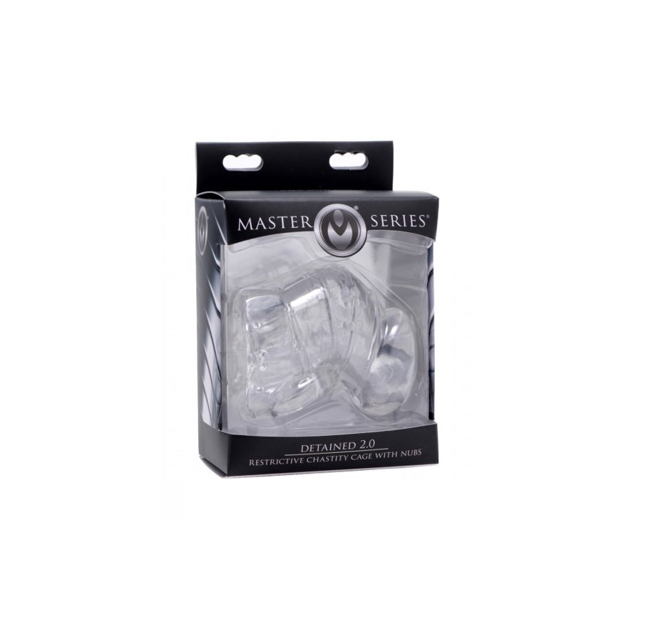 Master Series Detained 2.0 Restrictive Chastity Cage with Nubs