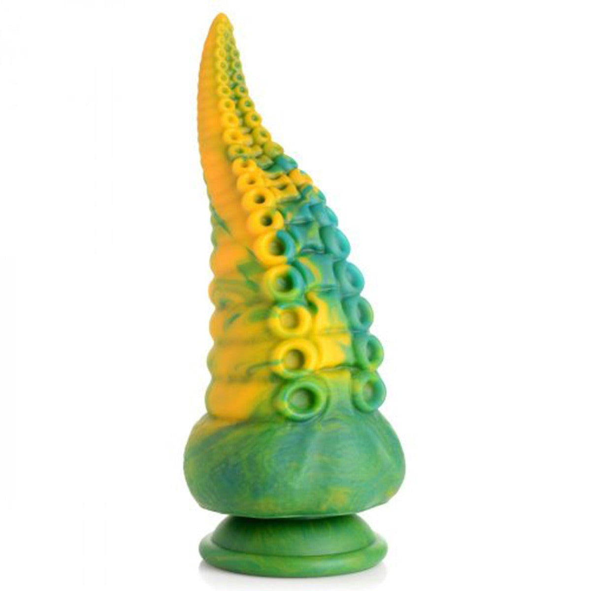 Creature Cocks Monstropus Tentacled Marble Green and Yellow Monster Silicone Dildo Main image