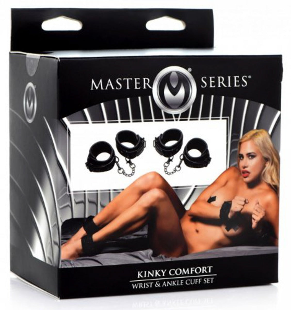 Master Series Kinky Comfort Wrist & Ankle Cuff Set Black Secondary image
