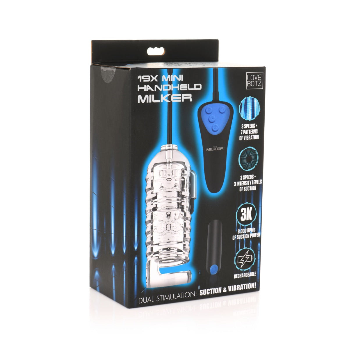 Lovebotz Mini Handheld Milker Suction Masturbator Clear Secondary image
