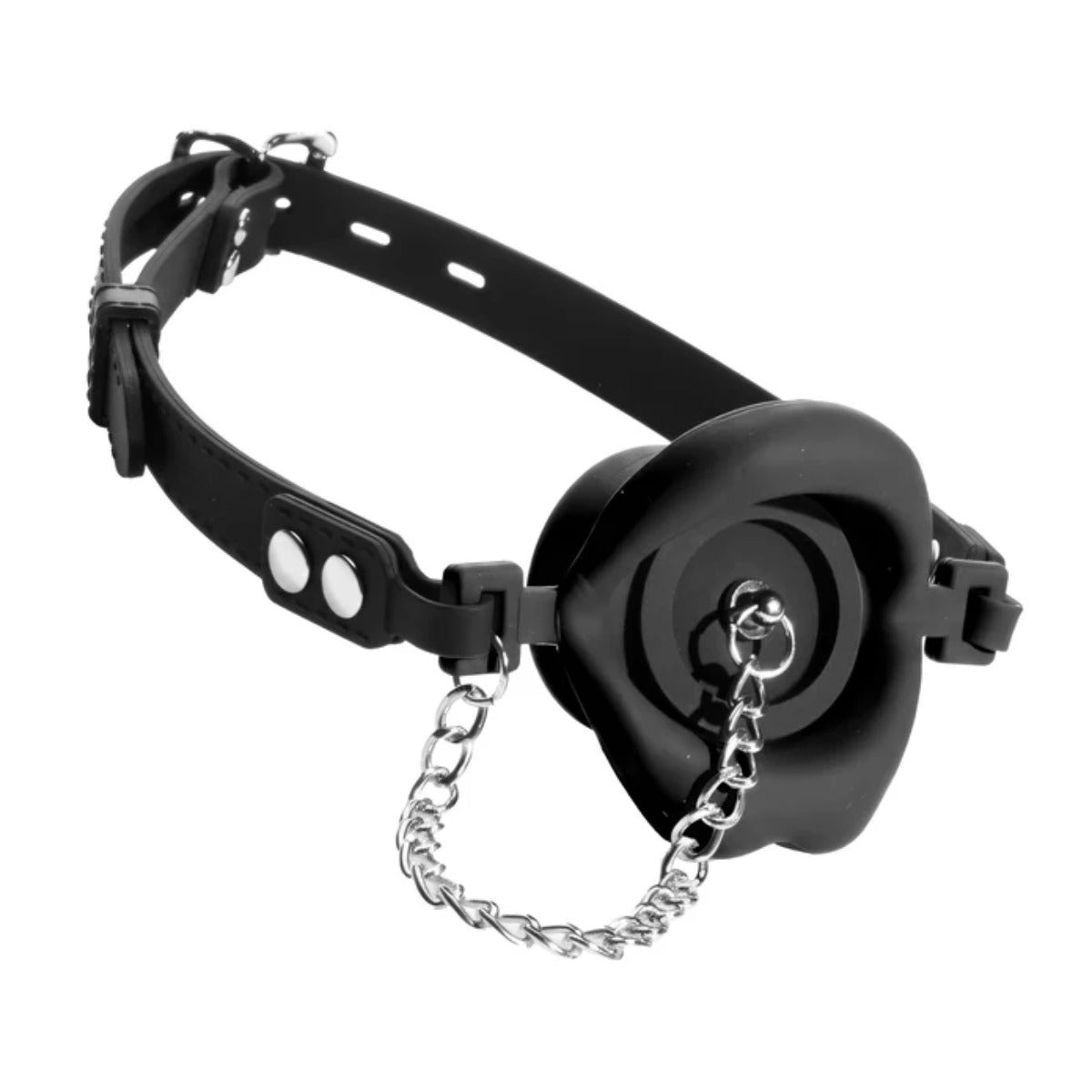 Master Series Plugged Silicone Feeding Gag Black Main image