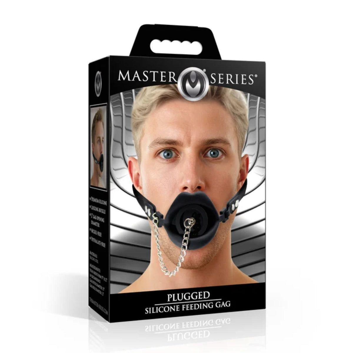 Master Series Plugged Silicone Feeding Gag Black