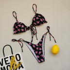 Lucifer Sexy Ruched Tie-Up Bikini Set