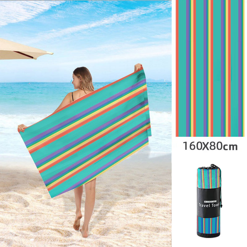 Lucifer - Colorful Striped Beach Towel – Large Quick Dry Lightweight Summer Towel UK