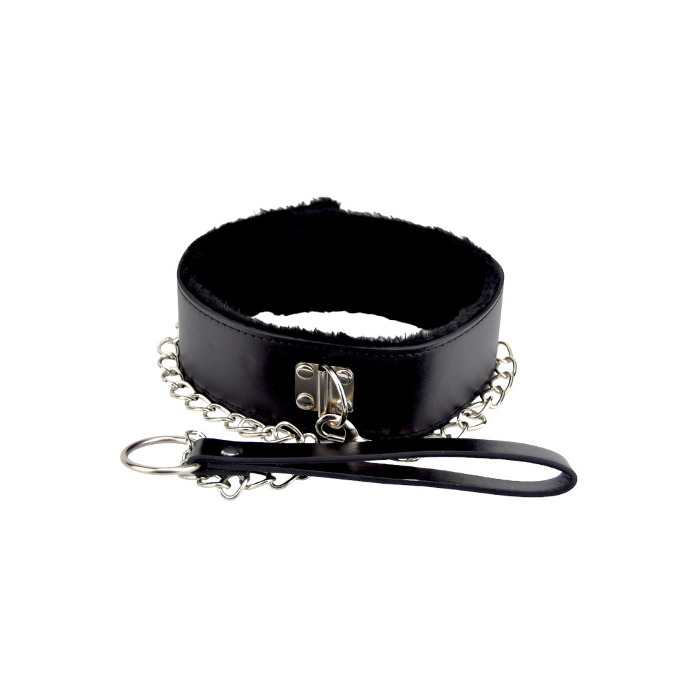 Bound to Please Furry Collar with Leash Black Main image