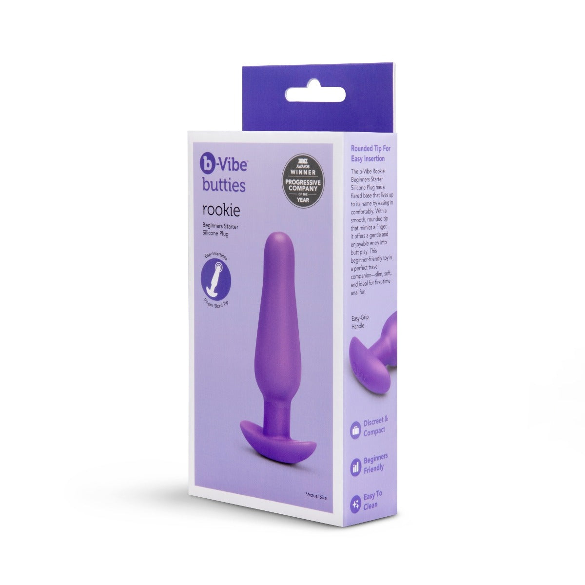 b-Vibe Butties Rookie Beginner Silicone Butt Plug Purple Secondary image
