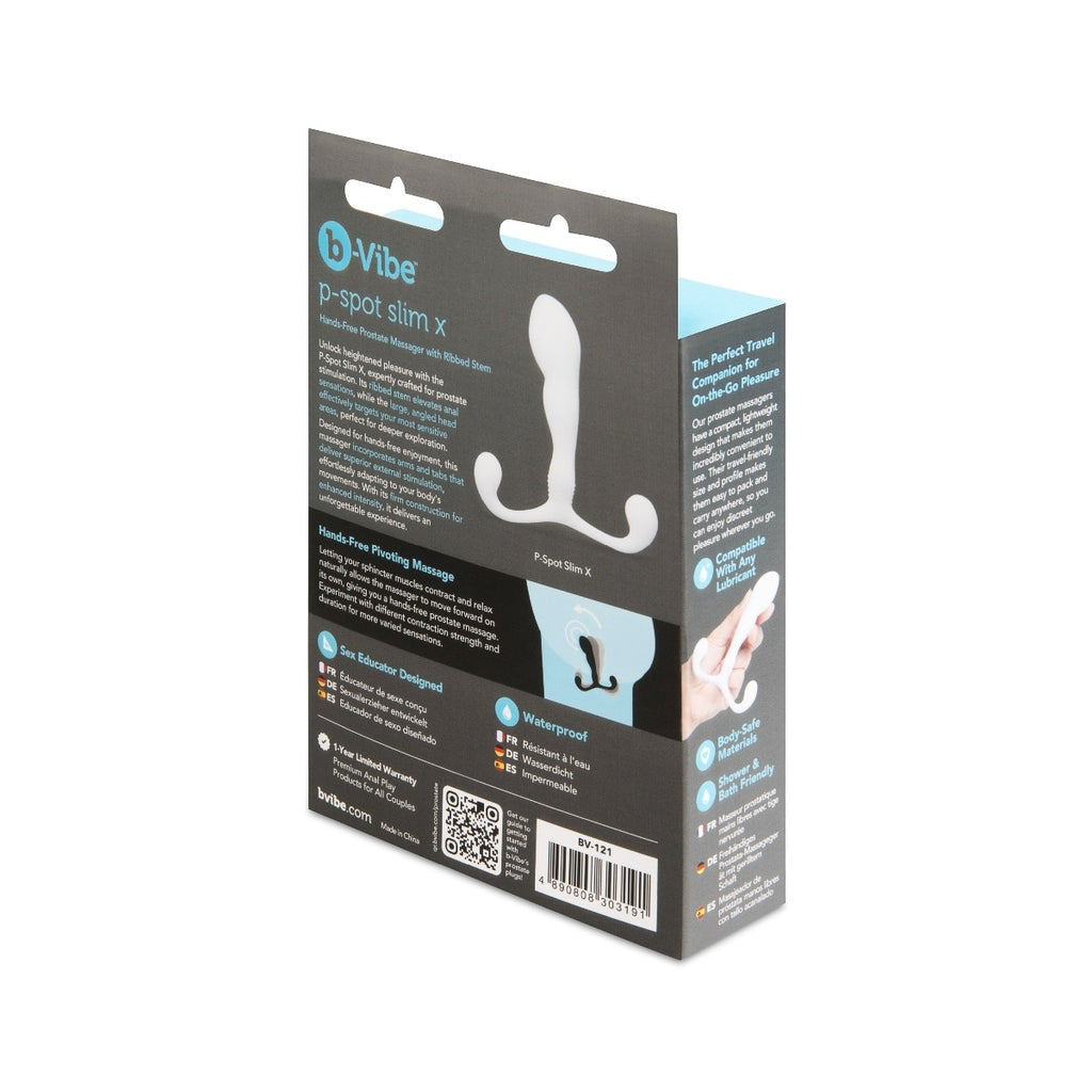 b-Vibe Slim X Prostate Massager With Ribbed Stem