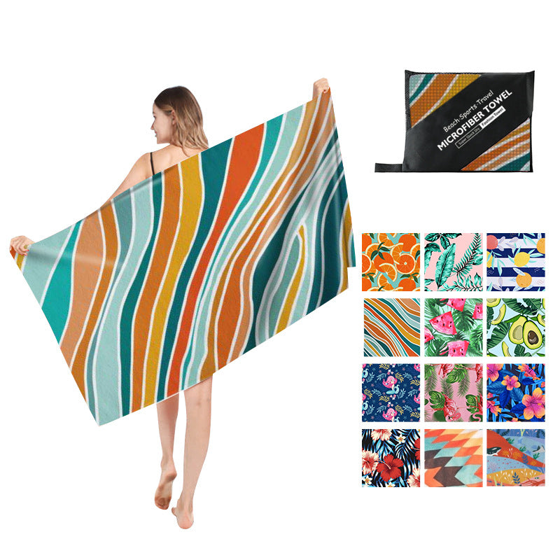 Lucifer - Colorful Striped Beach Towel – Large Quick Dry Lightweight Summer Towel UK