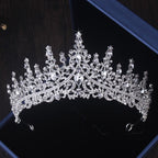 Luxury Crystal Bridal Crown Jewelry Set – Tiara, Necklace & Earrings