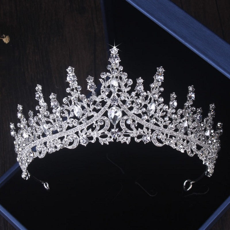 Luxury Crystal Bridal Crown Jewelry Set – Tiara, Necklace & Earrings