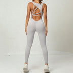 Lucifer-PowerShape Backless Workout Bodysuit – Slim Fit Gym Wear UK