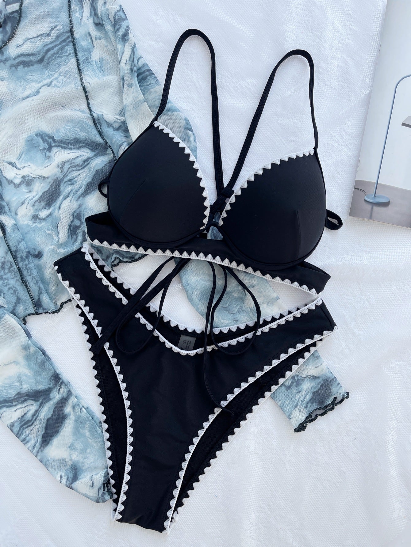 Sunset Glow Split Bikini Set – Luxury Swimwear UK Secondary image