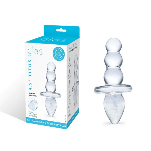 Glas 4.5inch Titus Beaded Dildo Clear Secondary image