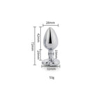 Toosh Heart Shaped Silver Butt Plug with Red Stone Small