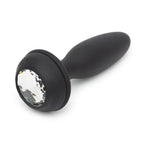 Happy Rabbit Vibrating Bunny Tail Butt Plug - Black/Purple Medium