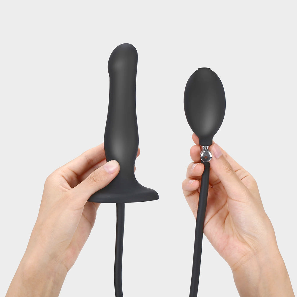 Strap On Me Inflatable Dildo Plug - Black